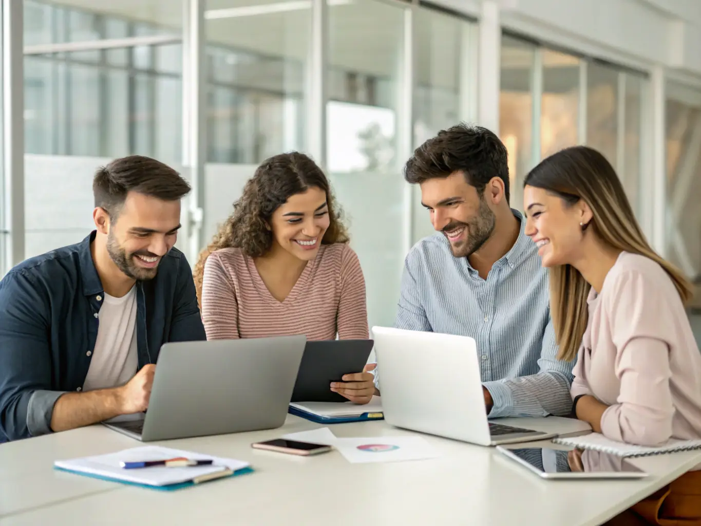 An image of a team of web designers collaborating on a project, representing Everest Websites & Design's collaborative approach to web design.