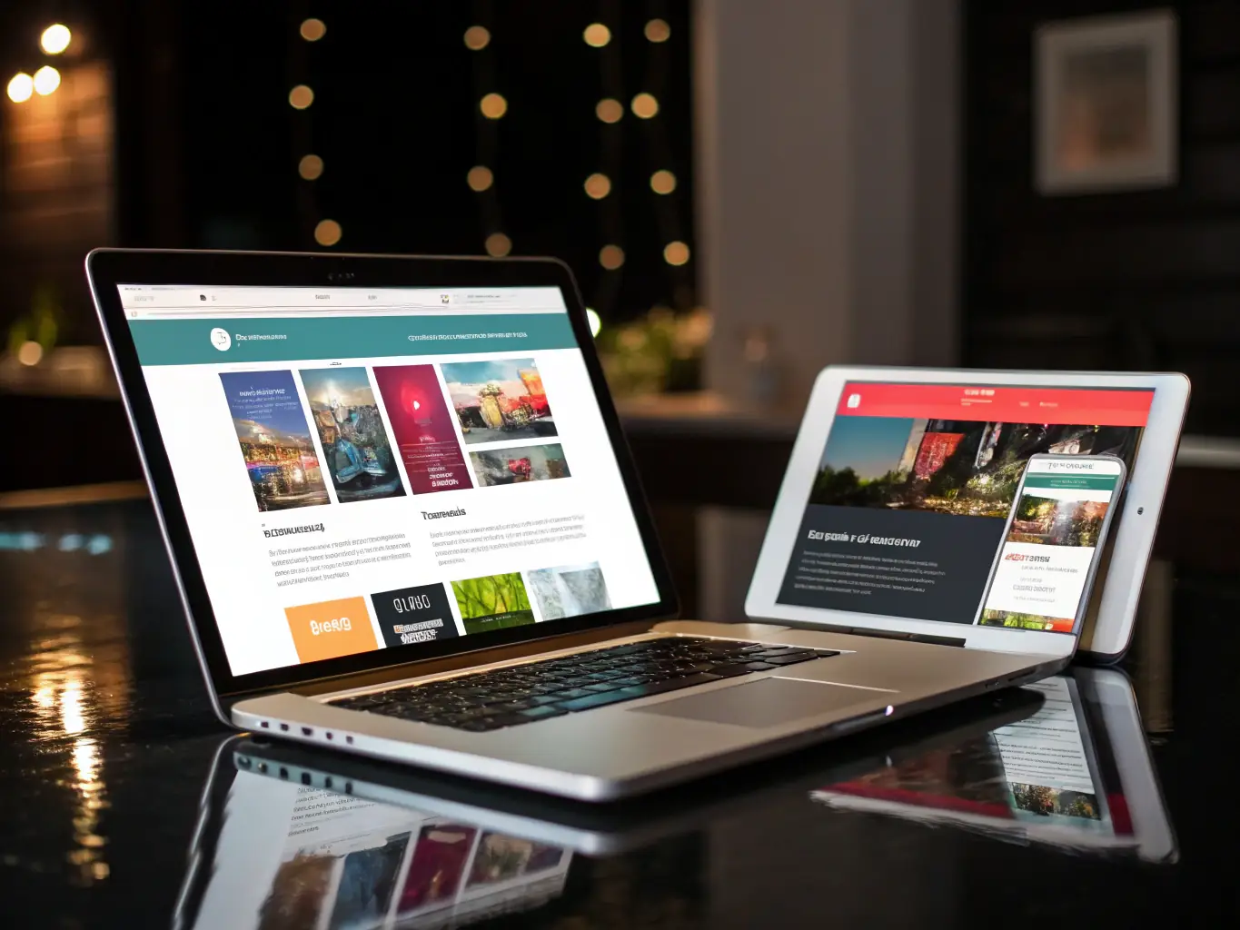 A sleek, modern website displayed on various devices showcasing responsive design, highlighting Everest Websites & Design's custom web design service.