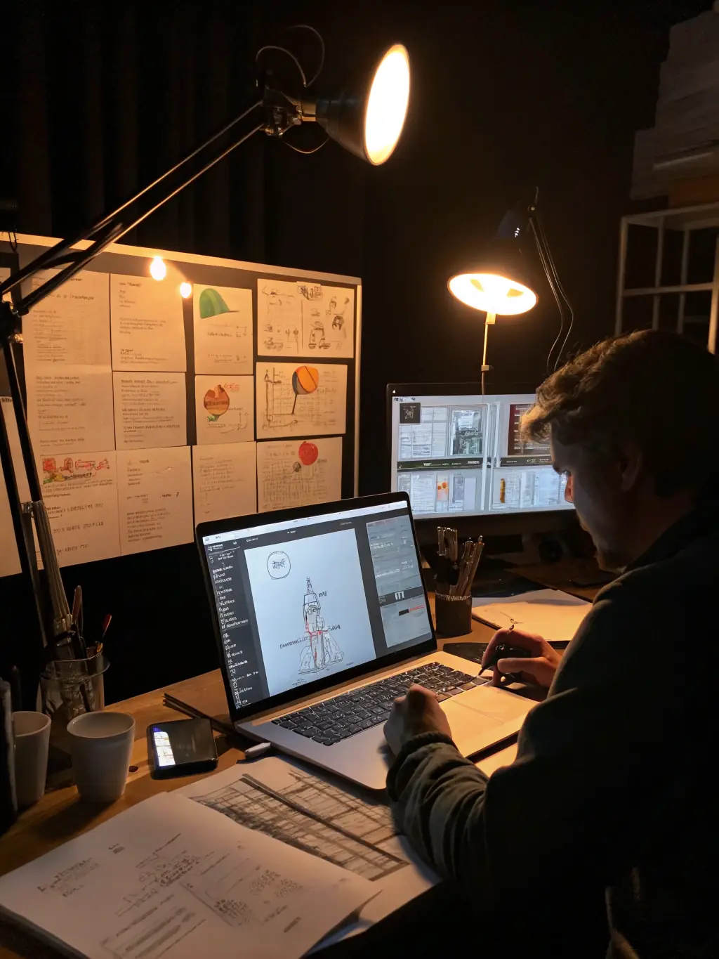 A visually appealing image of a website wireframe and design mockups, representing the planning and design process at Everest Websites & Design.